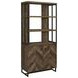 Millbrook Rustic Oak Herringbone And Gunmetal Bookcase