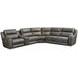 Dazzle Slate Leather 6 Piece Modular Power Reclining Sectional with USB Charging