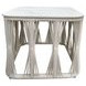 Alexa Outdoor Seating White Outdoor Rectangular Stone Top Occassional Table Set