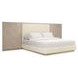 Anthology Beige and Dry Martini King Upholstered Panel Bed with Wings