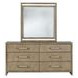Arlington Nutmeg 6 Drawer Dresser and Rectangular Mirror