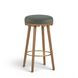Oodle Green and Light Walnut Performance Vegan Mohair Upholstered Bar Stool