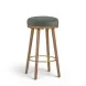 Oodle Green and Light Walnut Performance Vegan Mohair Upholstered Bar Stool