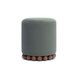 Dex Dark Olive Green Performance Vegan Mohair Upholstered Round Ottoman