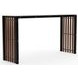 Pinstripe Dark Chocolate and Rich Walnut Rectangular Glass Top Console Table