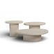 Jade Cream Free Form Outdoor Concrete Top Nesting Coffee Table Set