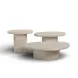 Jade Cream Free Form Outdoor Concrete Top Nesting Coffee Table Set