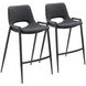 Desi Black Counter Height Stool Set of 2