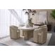 Llorente Moto Stucco Performance Fabric Wheeled Upholstered Dining Armchair