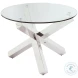 9008 Clear Glass And Polished Stainless Steel Occasional Table Set