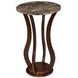 Elton Brown And Marble Top Round Accent Table