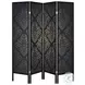 901632 Black Damask 4 Panel Folding Screen