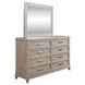 Belmar Washed Taupe and Silver Champagne 8 Drawer Dresser with Mirror
