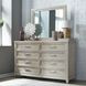 Belmar Washed Taupe and Silver Champagne 8 Drawer Dresser with Mirror