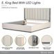 Pavira Stone and Taupe King Upholstered Platform Bed with LED