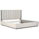 Alvara Stone and Taupe King Upholstered Platform Bed with LED