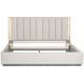 Alvara Stone and Taupe King Upholstered Platform Bed with LED