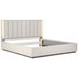 Alvara Stone and Taupe King Upholstered Platform Bed with LED