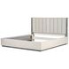 Alvara Stone and Taupe King Upholstered Platform Bed with LED
