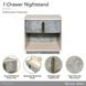 Pavira Stone 1 Drawer Nightstand with LED