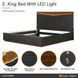 Kayner Charcoal King Platform Bed with LED and USB Charging