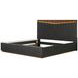 Kayner Charcoal King Platform Bed with LED and USB Charging