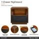Kayner Charcoal 1 Drawer Nightstand with LED