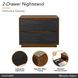 Kayner Charcoal 2 Drawer Nightstand with LED