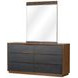 Kayner Charcoal 6 Drawer Dresser with Mirror and LED