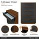 Kayner Charcoal 5 Drawer Chest with LED