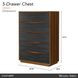 Kayner Charcoal 5 Drawer Chest with LED