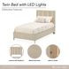Lotus Bay Sand Twin Panel Bed with LED and USB Charging