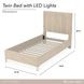 Lotus Bay Sand Twin Panel Bed with LED and USB Charging