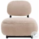 Duffie Camel Faux Fur Armless Accent Chair