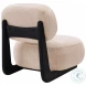 Duffie Camel Faux Fur Armless Accent Chair