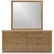 Portrait Sienna Brown 6 Drawer Dresser with LED and Rectangular Mirror