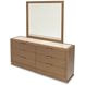 Portrait Sienna Brown 6 Drawer Dresser with LED and Rectangular Mirror