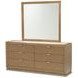 Portrait Sienna Brown 6 Drawer Dresser with LED and Rectangular Mirror