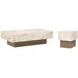 Portrait Sienna Brown and Creamy Peach Rectangular Occassional Table Set