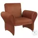 Liana Rust Orange Velvet Roll Arm Accent Chair