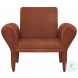 Liana Rust Orange Velvet Roll Arm Accent Chair