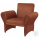 Liana Rust Orange Velvet Roll Arm Accent Chair