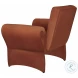 Liana Rust Orange Velvet Roll Arm Accent Chair