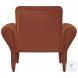 Liana Rust Orange Velvet Roll Arm Accent Chair