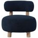 Zonie Blue Boucle Barrel Back Accent Chair
