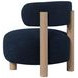 Zonie Blue Boucle Barrel Back Accent Chair