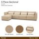 Portrait Toffee 5 Piece Modular Sectional with Pillow