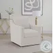 Winter Beige Sloped Arm Swivel Accent Chair