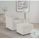 Winter Beige Sloped Arm Swivel Accent Chair