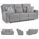 Biscoe Pewter Performance Fabric Power Reclining Sofa
